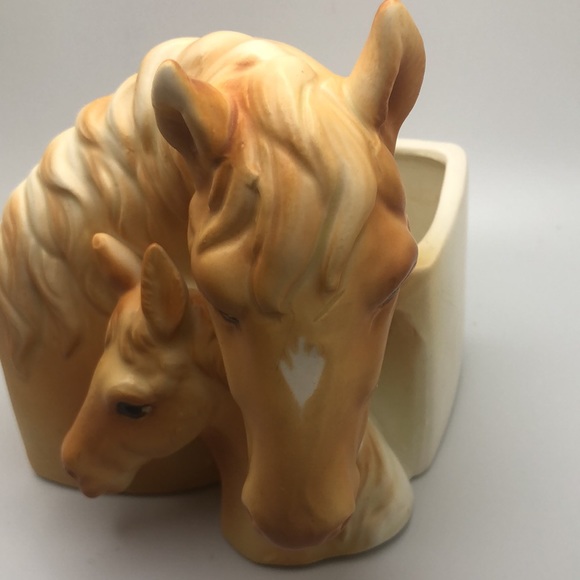 Vintage Equestrian Napco Porcelain Horse And Pawn Planter 5.25"H. Made in Japan - Picture 3 of 11